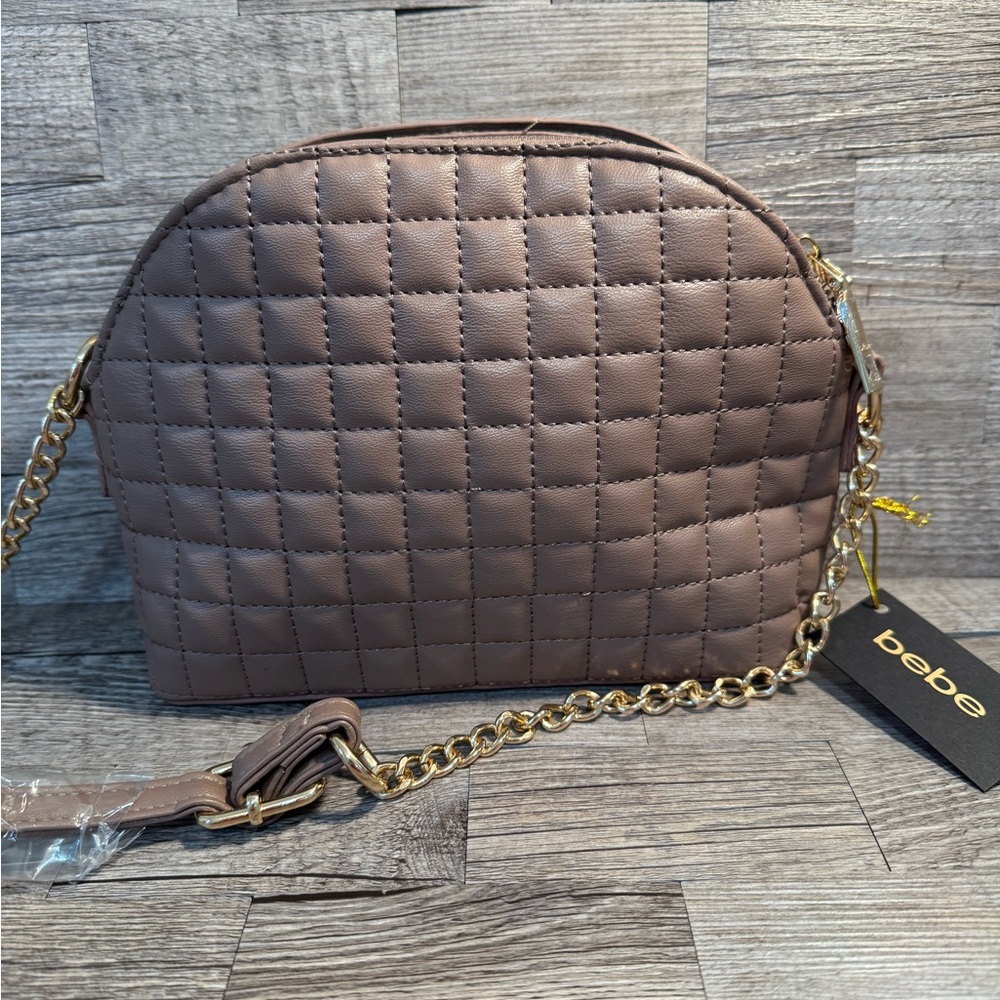 Bebe Quilted Brown Crossbody Bag - Picture 3 of 8
